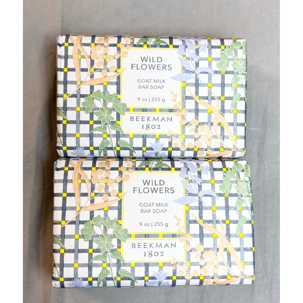 Beekman 1802 Wild Flowers Goat Milk Bar Soap 9 oz Set of 2 New